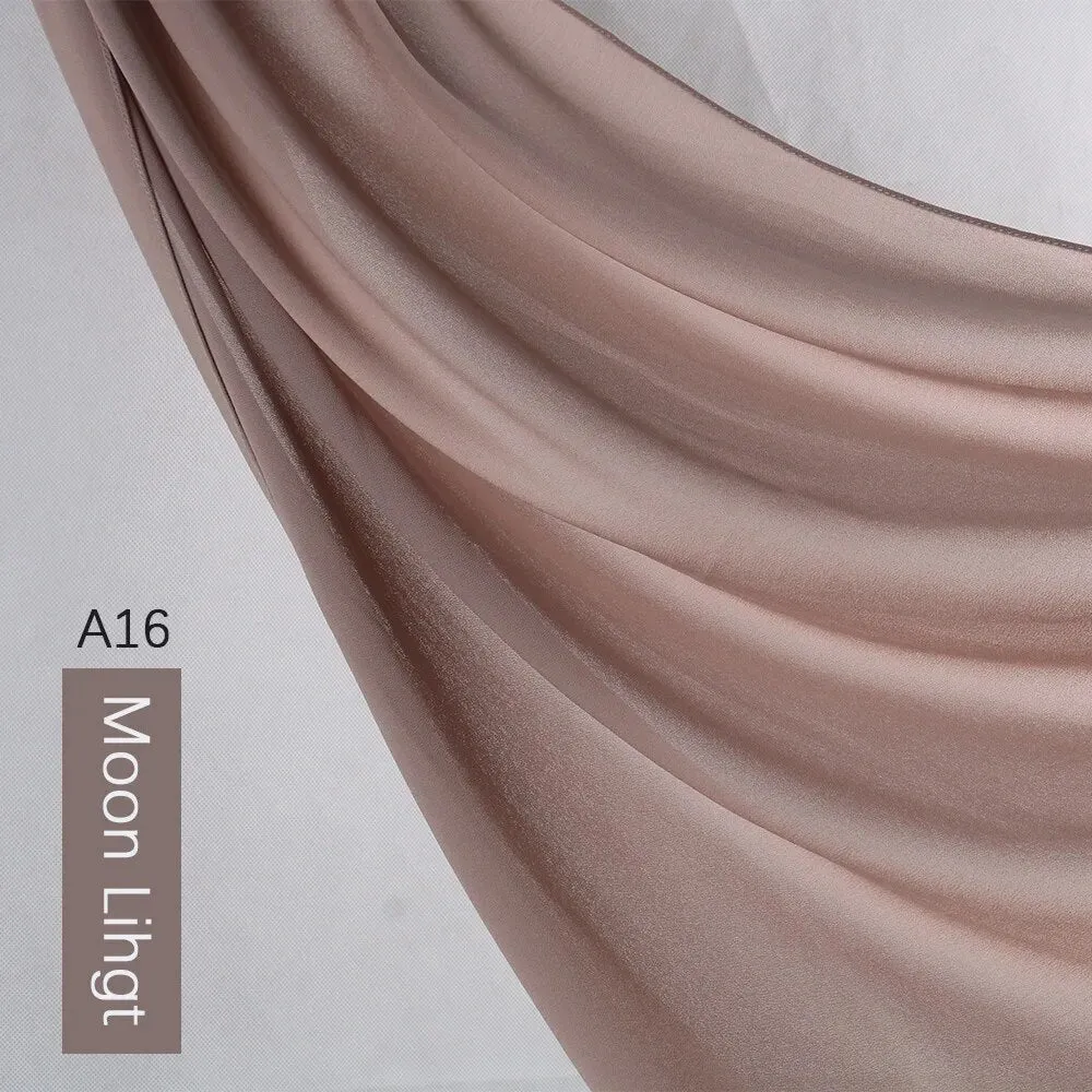 Lightweight Monochrome Chiffon Hijab | Stylish Sun Protection Scarf for Casual Outdoor Wear