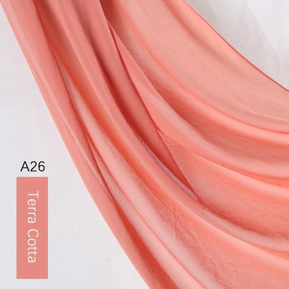 Lightweight Monochrome Chiffon Hijab | Stylish Sun Protection Scarf for Casual Outdoor Wear