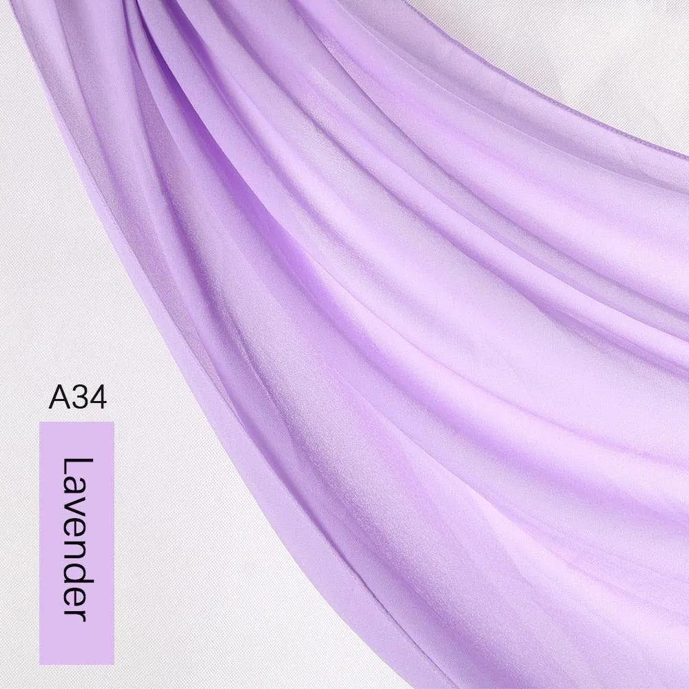 Lightweight Monochrome Chiffon Hijab | Stylish Sun Protection Scarf for Casual Outdoor Wear