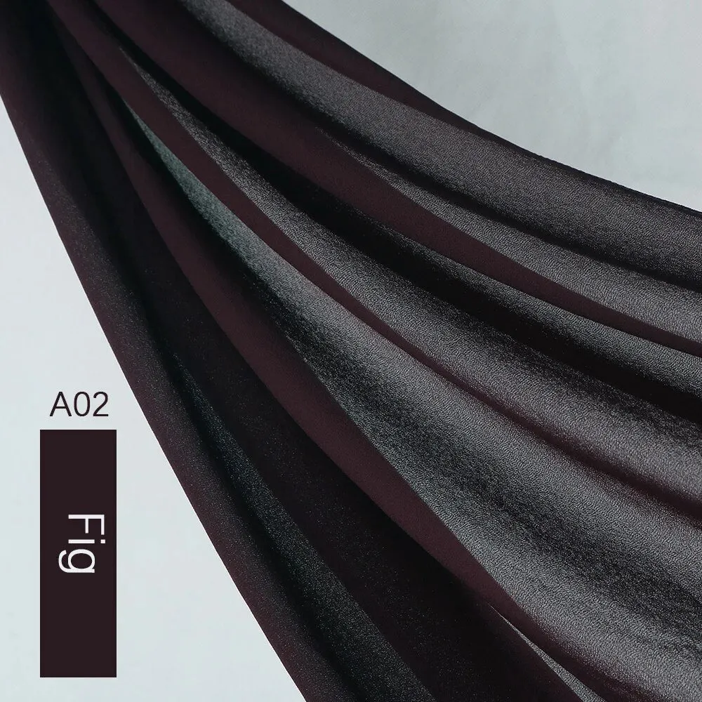 Lightweight Monochrome Chiffon Hijab | Stylish Sun Protection Scarf for Casual Outdoor Wear