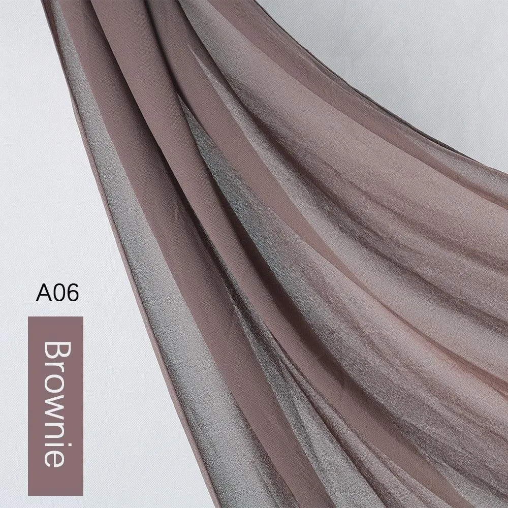 Lightweight Monochrome Chiffon Hijab | Stylish Sun Protection Scarf for Casual Outdoor Wear