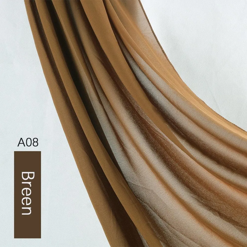 Lightweight Monochrome Chiffon Hijab | Stylish Sun Protection Scarf for Casual Outdoor Wear
