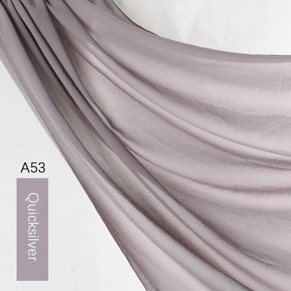 Lightweight Monochrome Chiffon Hijab | Stylish Sun Protection Scarf for Casual Outdoor Wear