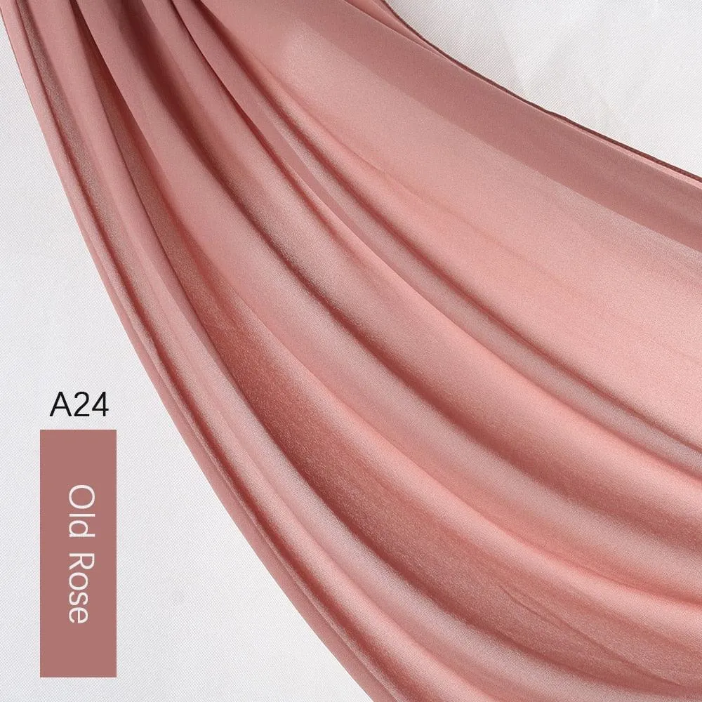 Lightweight Monochrome Chiffon Hijab | Stylish Sun Protection Scarf for Casual Outdoor Wear