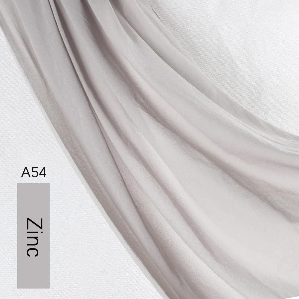 Lightweight Monochrome Chiffon Hijab | Stylish Sun Protection Scarf for Casual Outdoor Wear