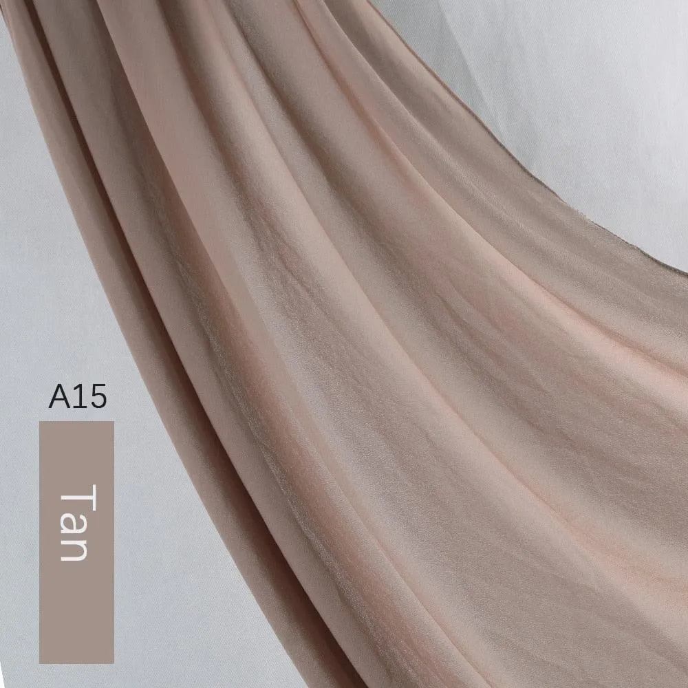 Lightweight Monochrome Chiffon Hijab | Stylish Sun Protection Scarf for Casual Outdoor Wear