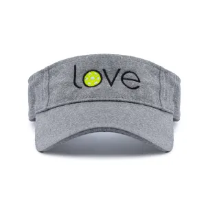 Love Pickleball Visor Vintage Heather Jersey Fabric