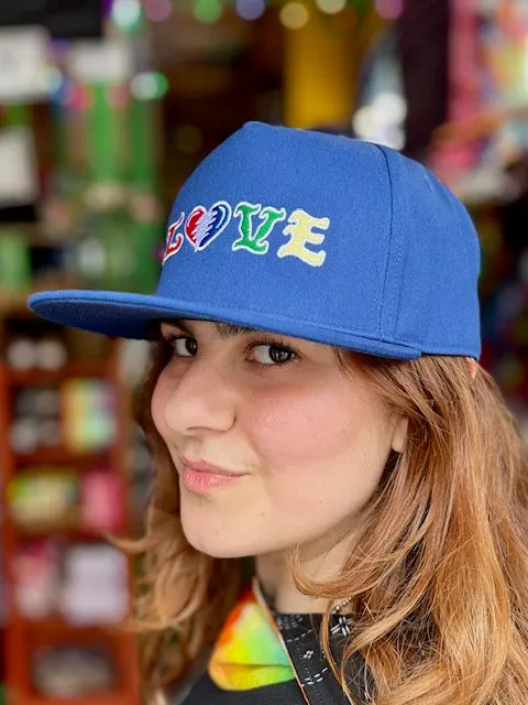 LOVE Snapback Hat ~ Blue