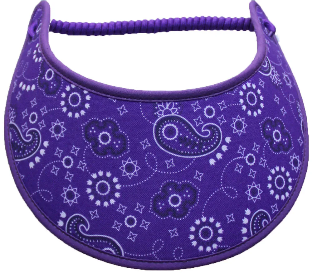 M615 Paisleys on Purple Sun Visor with Purple Trim