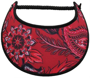 M650 Paisley on Red Sun Visor Trimmed in Black