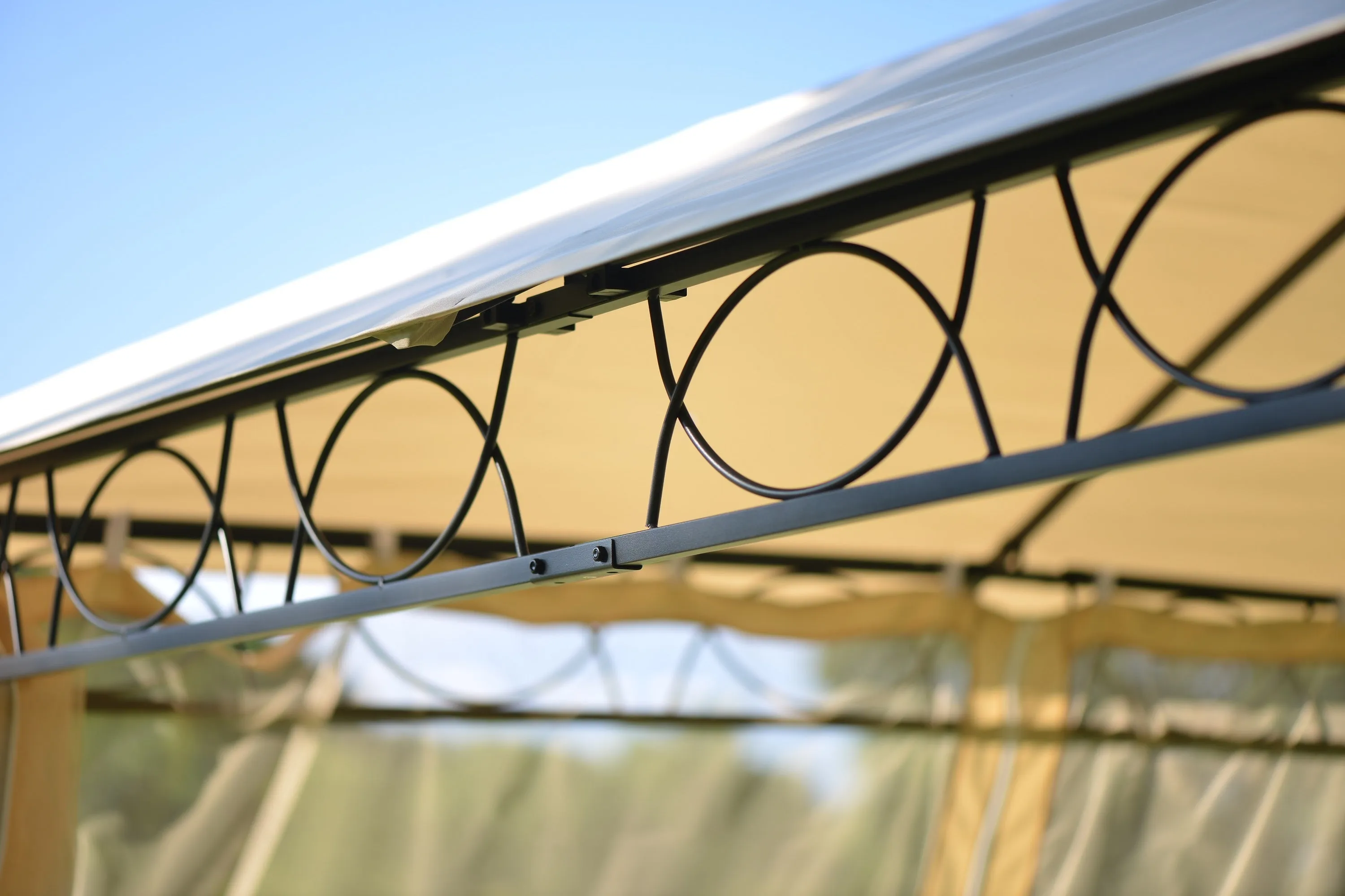 Mcclain Double Tiered Patio Gazebo - Beige