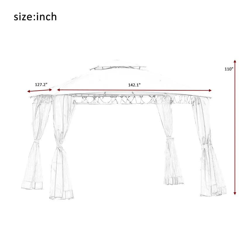 Mcclain Double Tiered Patio Gazebo - Beige