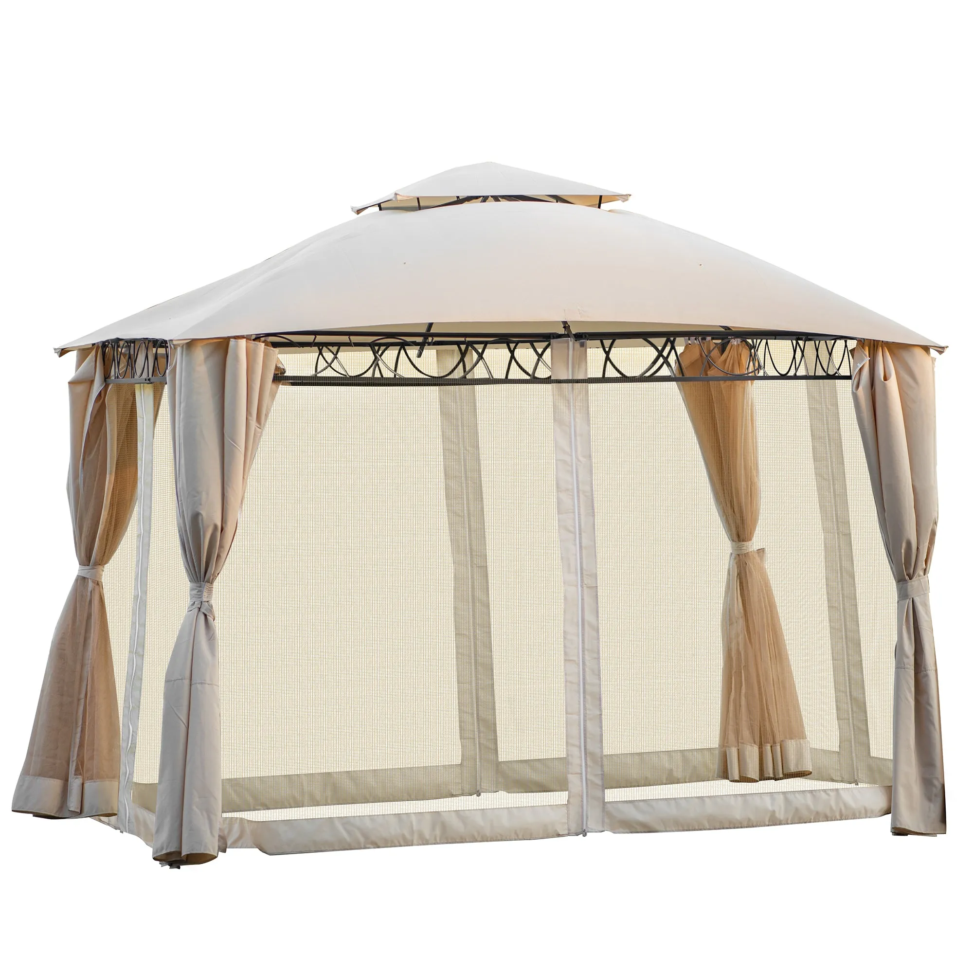 Mcclain Double Tiered Patio Gazebo - Beige