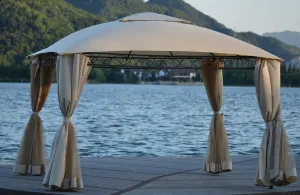 Mcclain Double Tiered Patio Gazebo - Beige