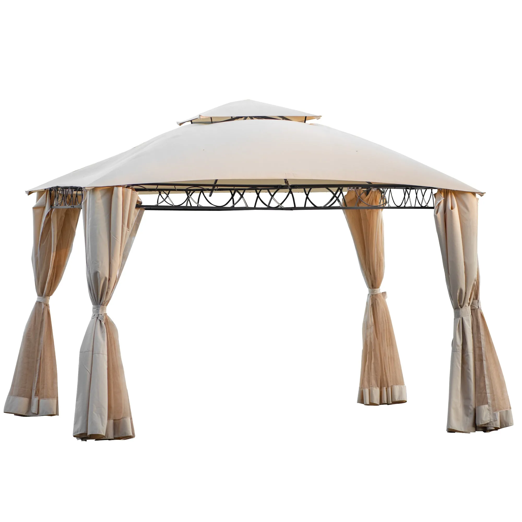 Mcclain Double Tiered Patio Gazebo - Beige