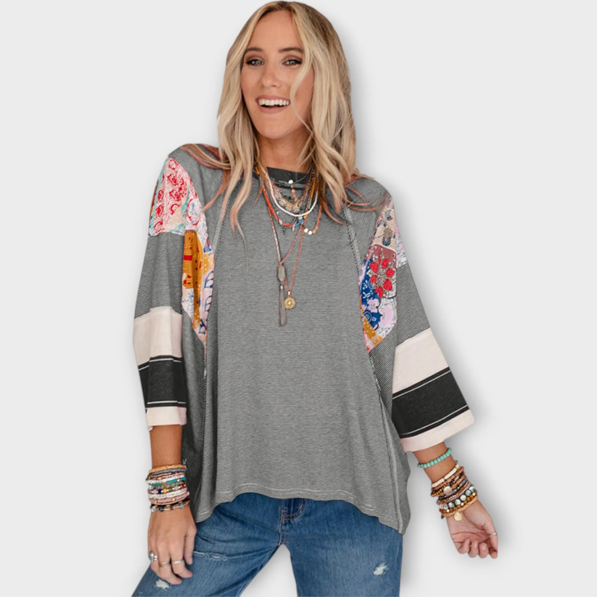 Nella Floral Patchwork Blouse