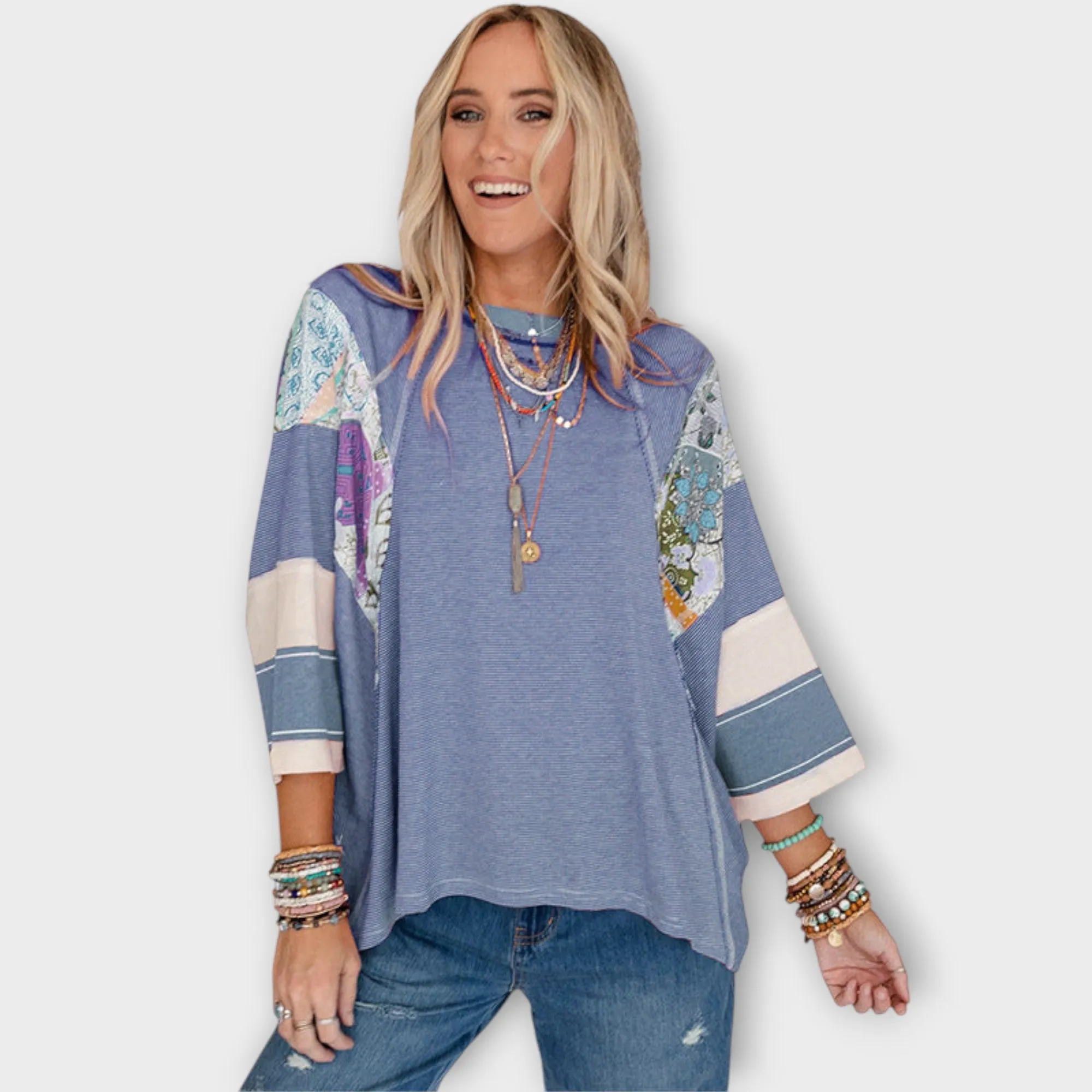 Nella Floral Patchwork Blouse
