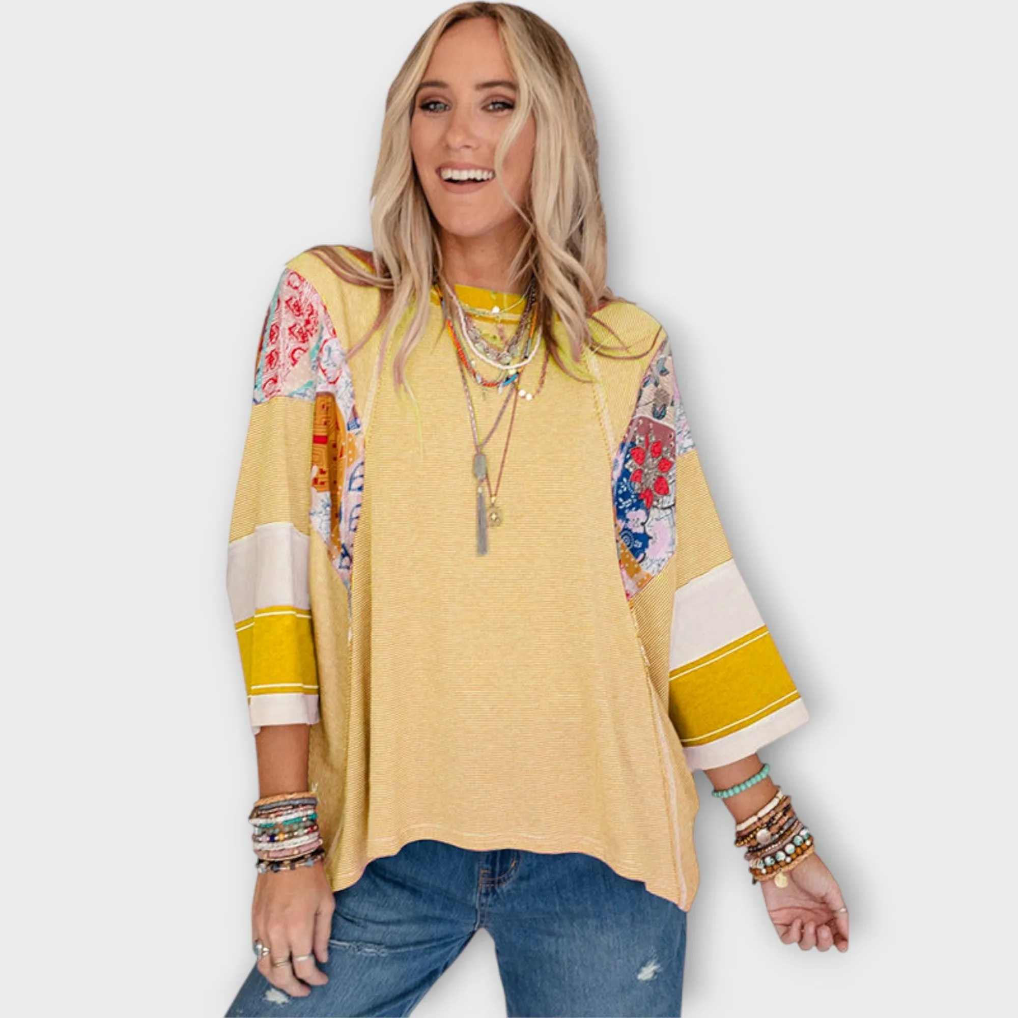 Nella Floral Patchwork Blouse