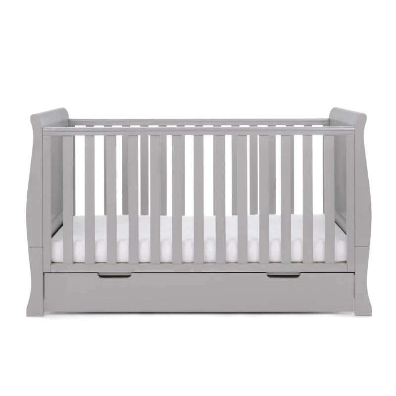 Obaby Stamford Classic Sleigh Cot Bed & Breathable Mattress - Direct Delivery