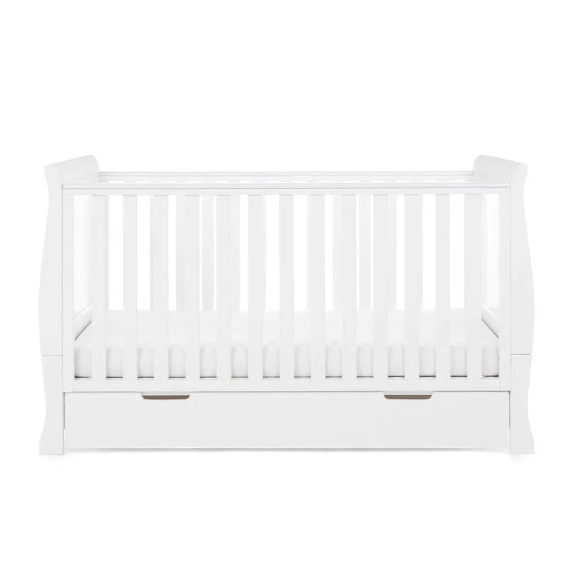 Obaby Stamford Classic Sleigh Cot Bed & Breathable Mattress - Direct Delivery