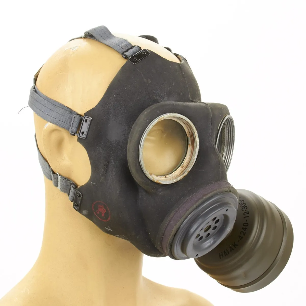 Original British WWII P-1944 Paratrooper Gas Mask - German Filter Conversion