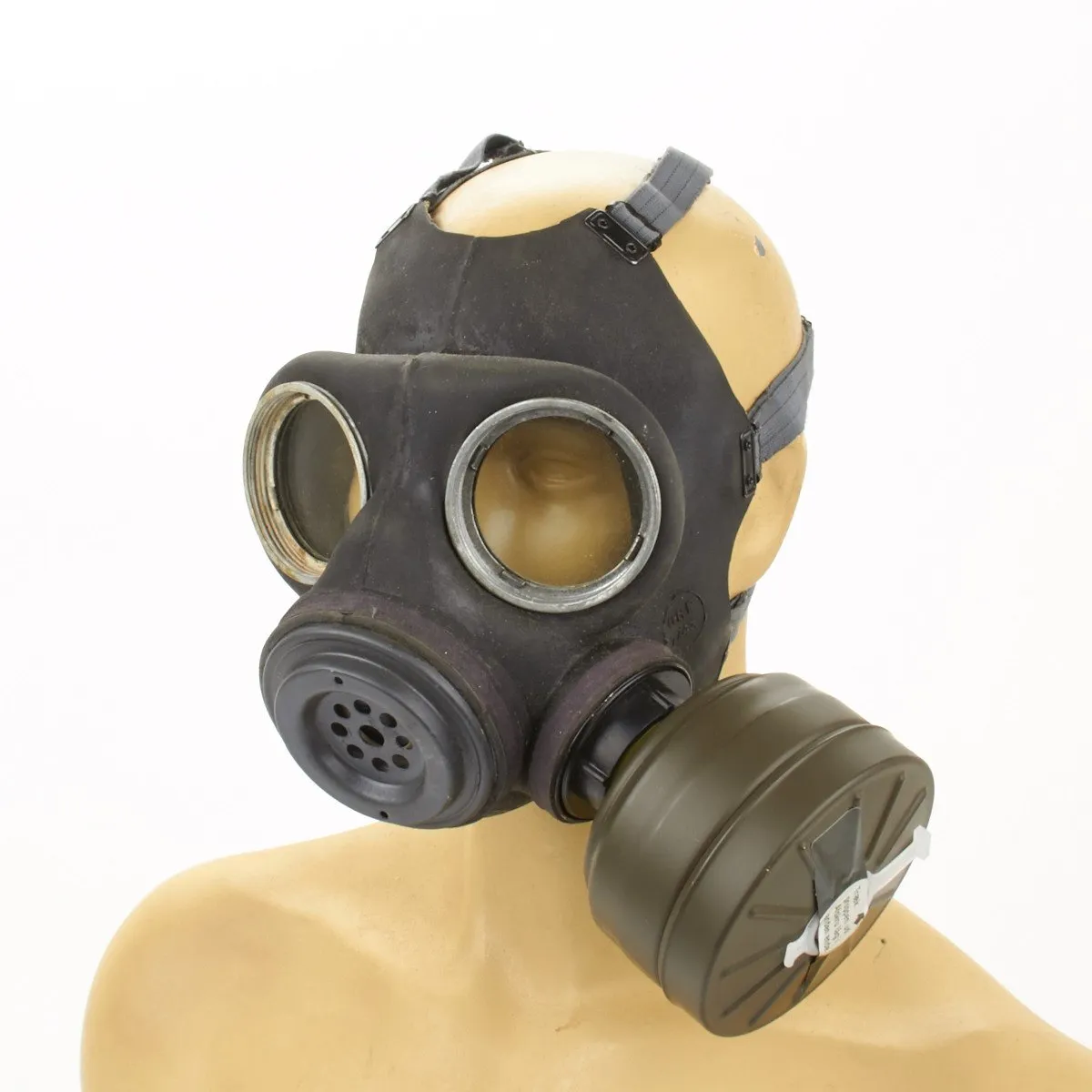 Original British WWII P-1944 Paratrooper Gas Mask - German Filter Conversion