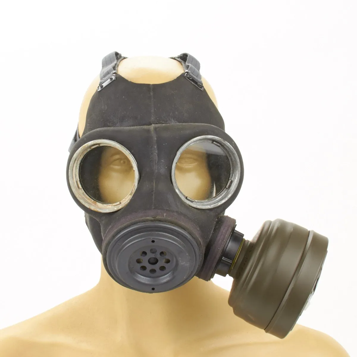 Original British WWII P-1944 Paratrooper Gas Mask - German Filter Conversion
