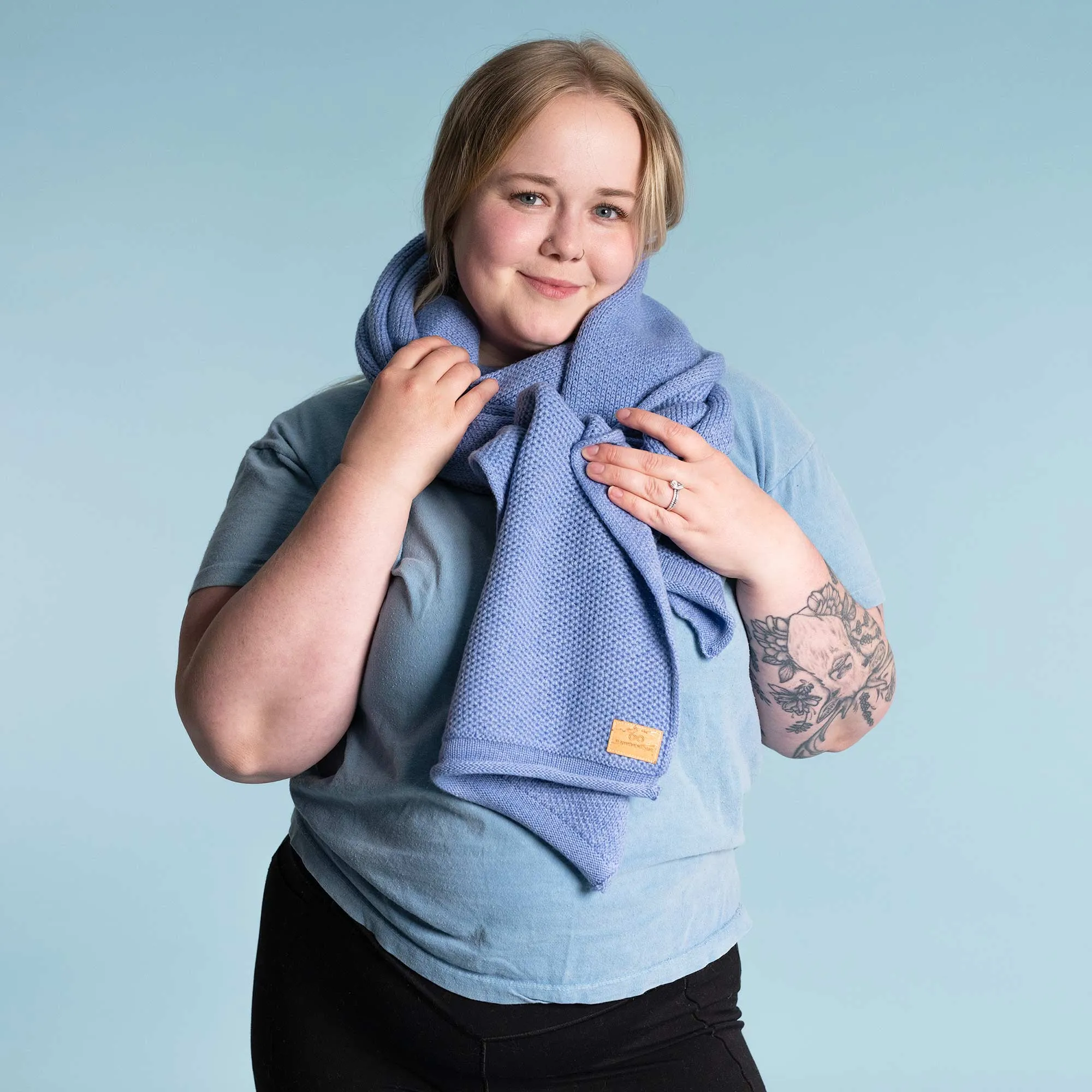 PARKSVILLE 100% Organic Merino Wool Scarf (13.8" x 88.6”) (Unisex) (No Elastic, No Polyester, No polyamide, No Acrylic, No Synthetics) (100% Biodegradable)