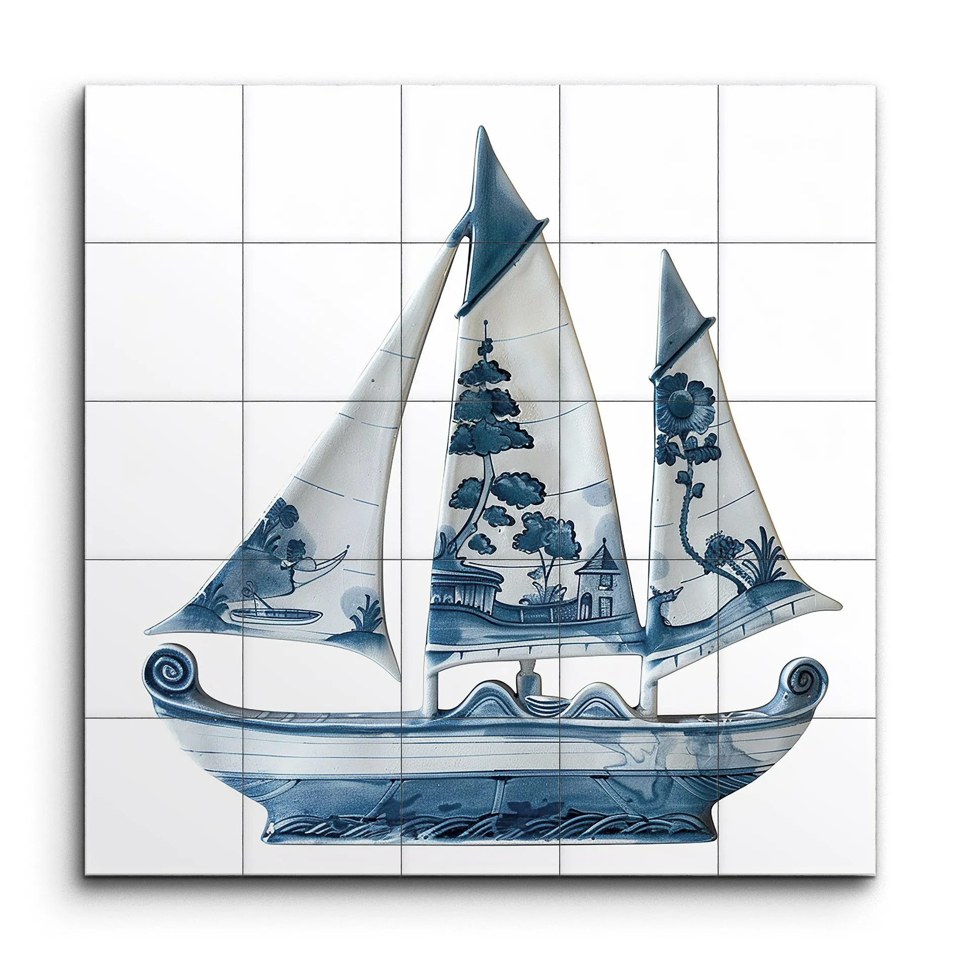 Porcelain Sailboat Serenity