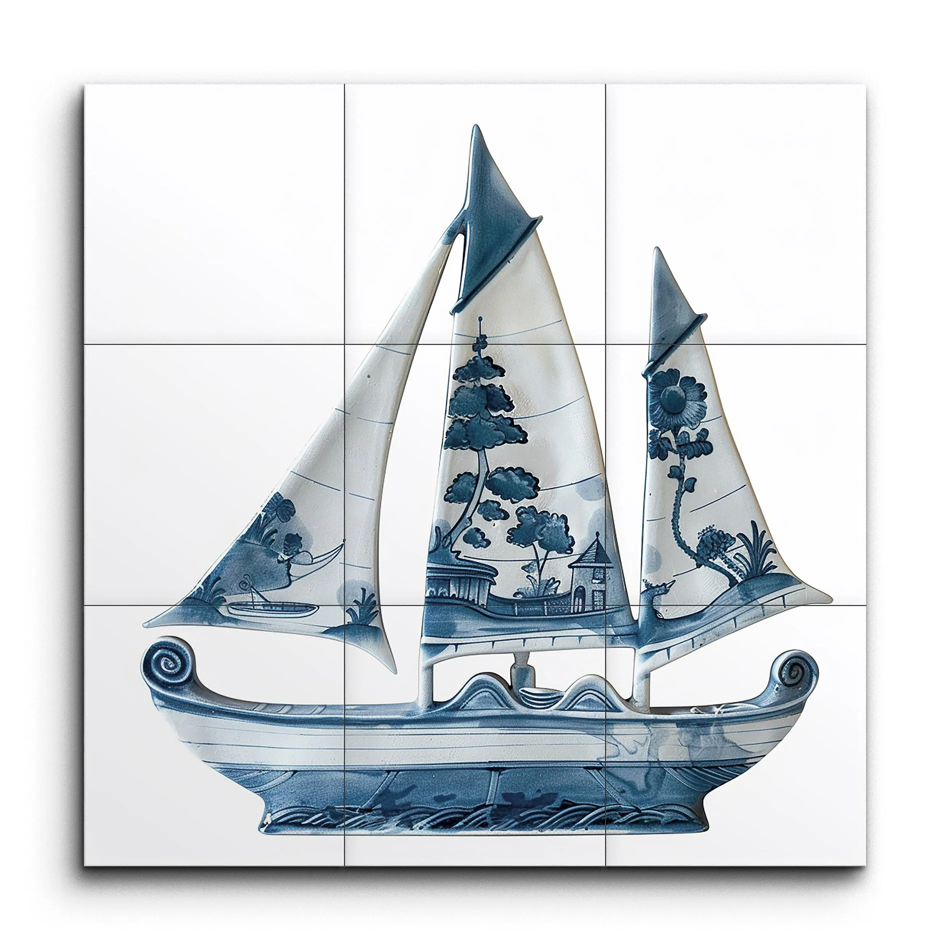 Porcelain Sailboat Serenity