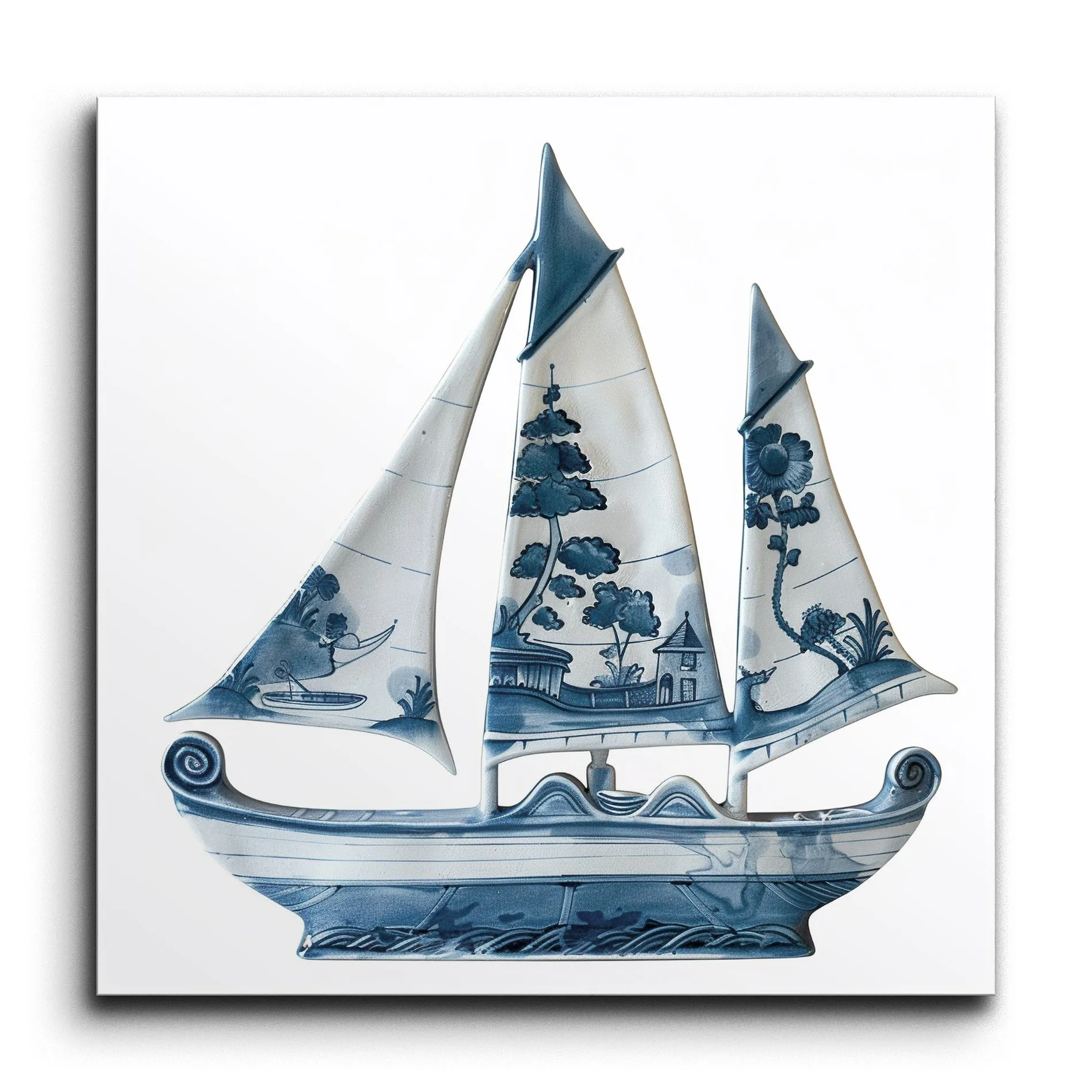 Porcelain Sailboat Serenity