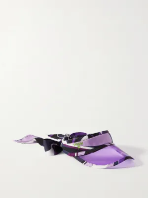 Printed silk-twill and PVC visor
