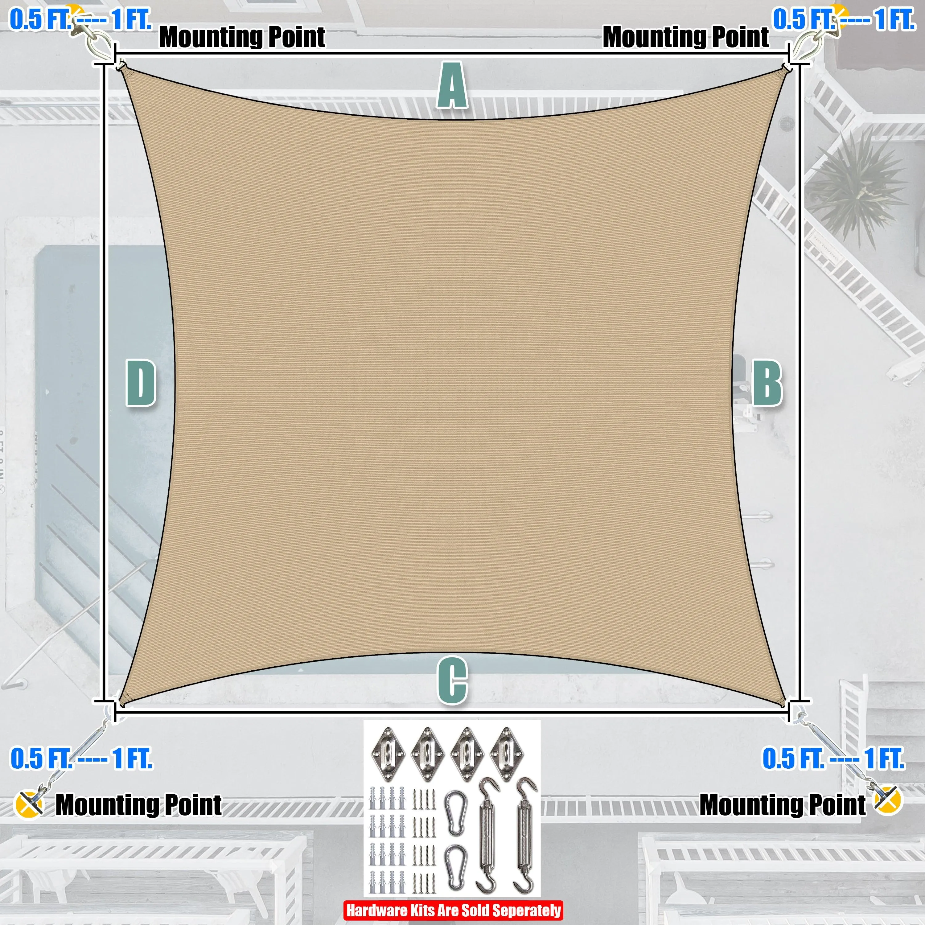 Rectangle Sun Shade Sail