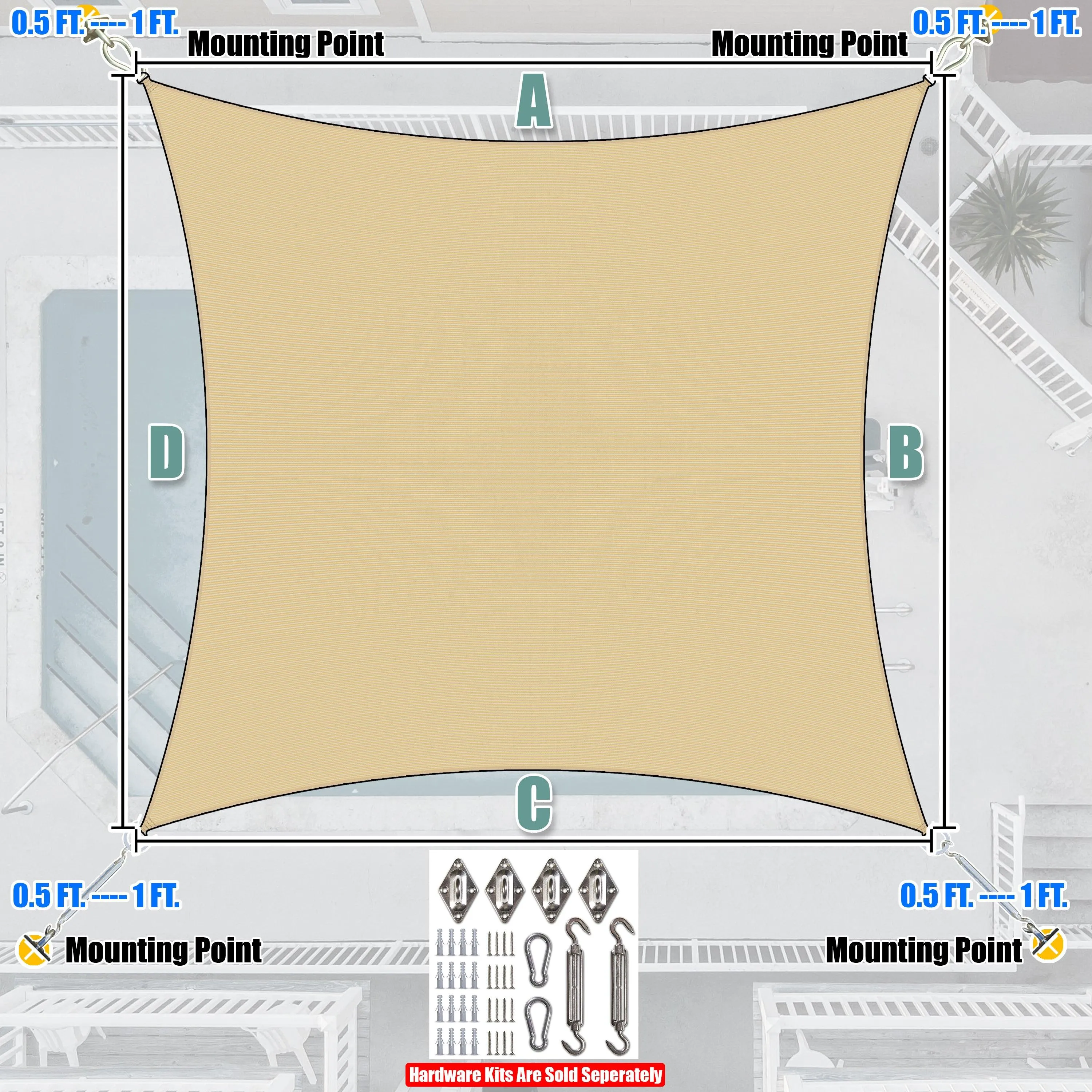 Rectangle Sun Shade Sail