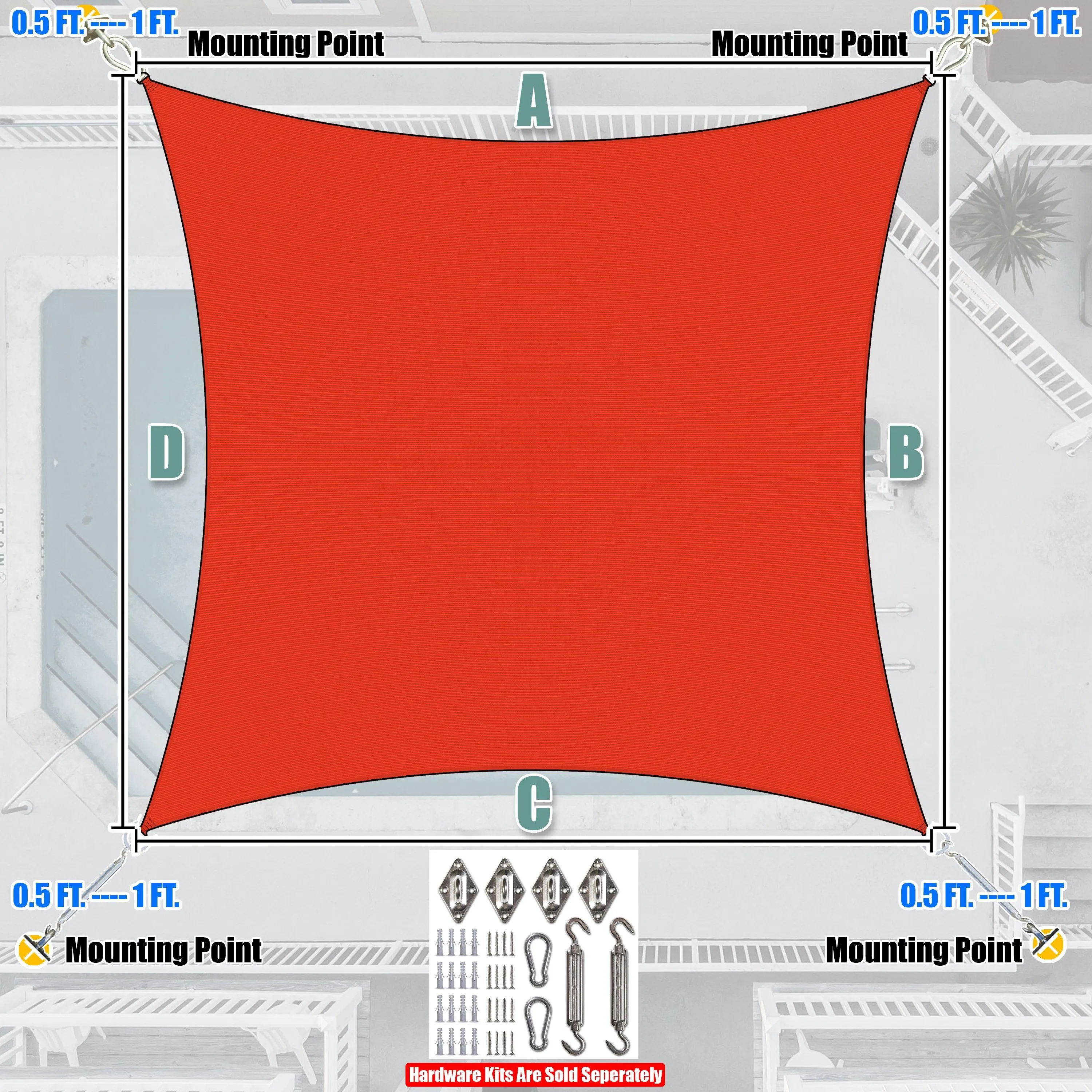 Rectangle Sun Shade Sail