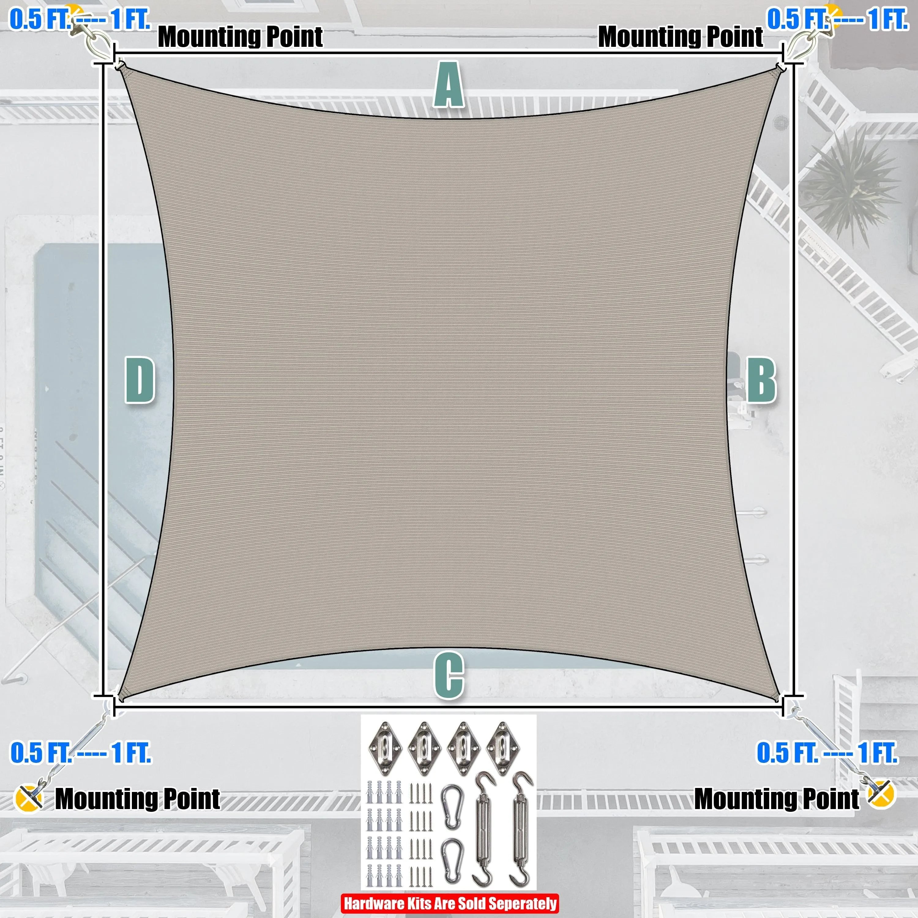 Rectangle Sun Shade Sail