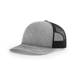 Richardson Heather Grey/Black Mesh Back Split Trucker Hat