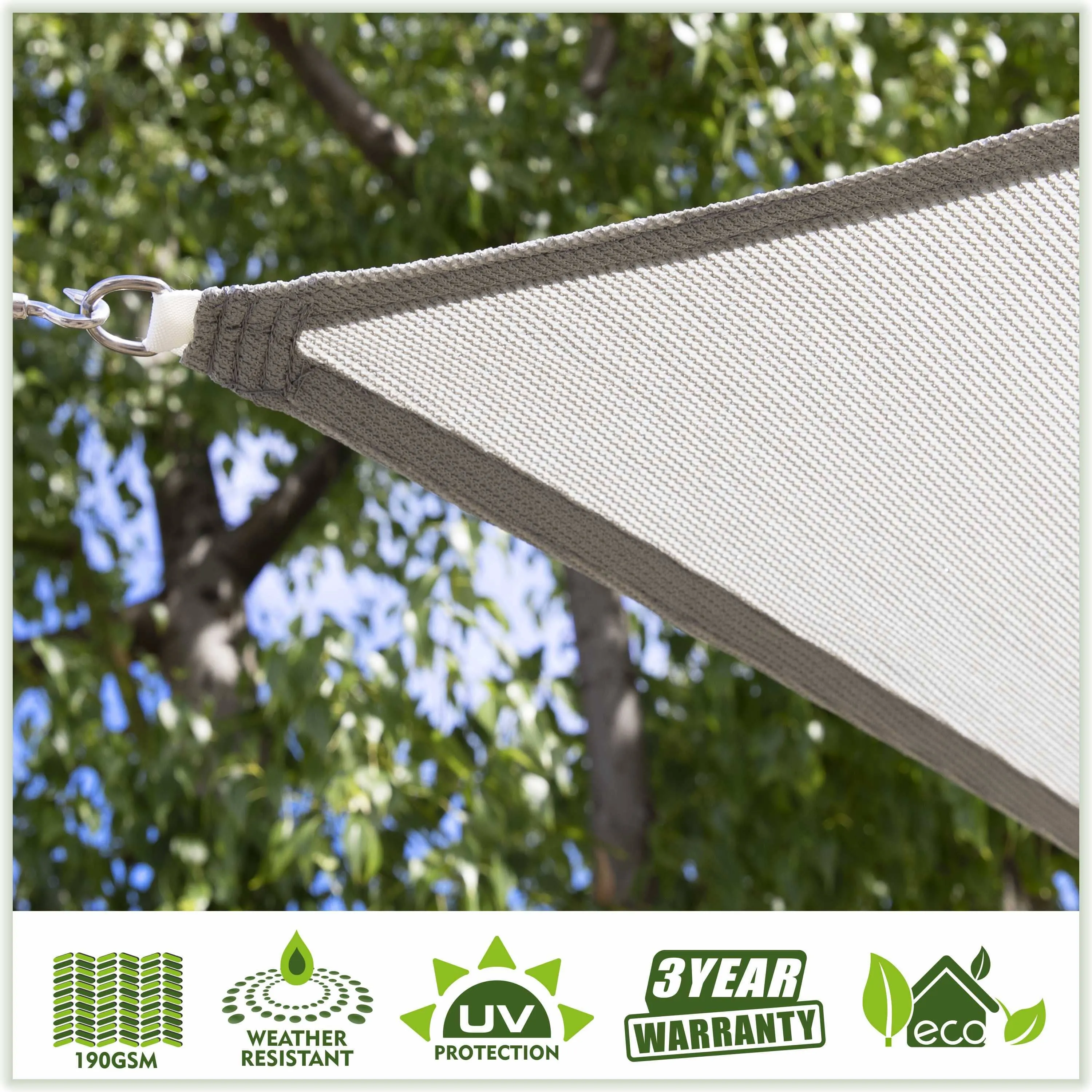 Right Triangle Sun Shade Sail Canopy, Commercial Grade, 7 Sizes, 8 Colors, Hardware Pack Included