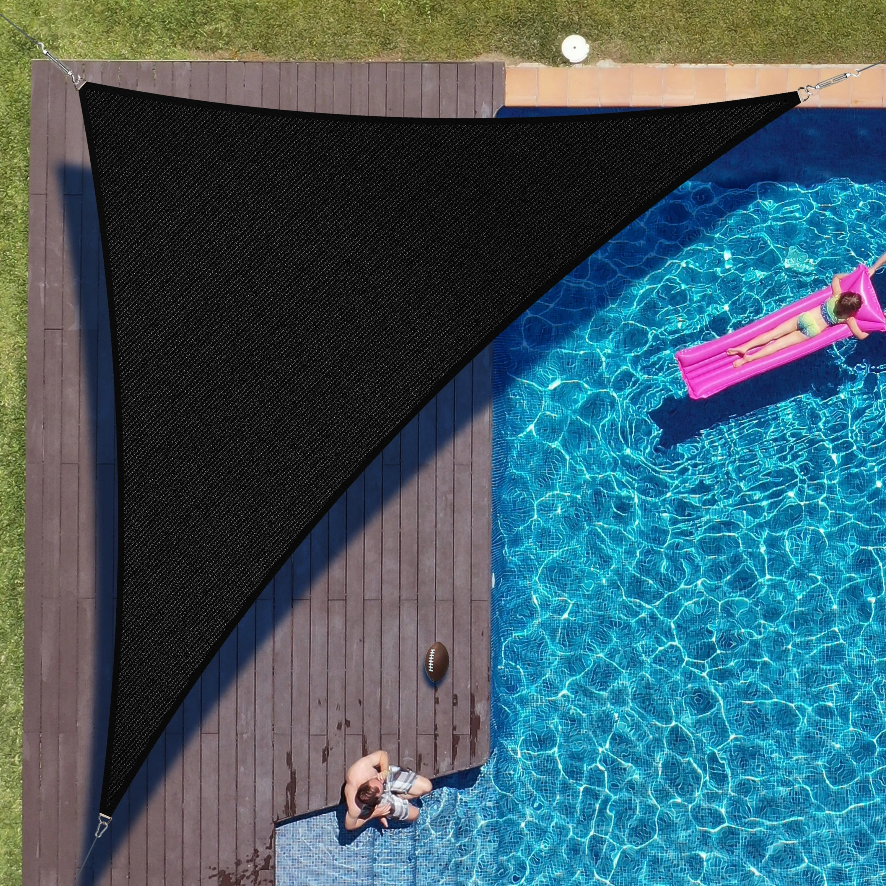 Right Triangle Sun Shade Sail Canopy, Commercial Grade, 7 Sizes, 8 Colors, Hardware Pack Included