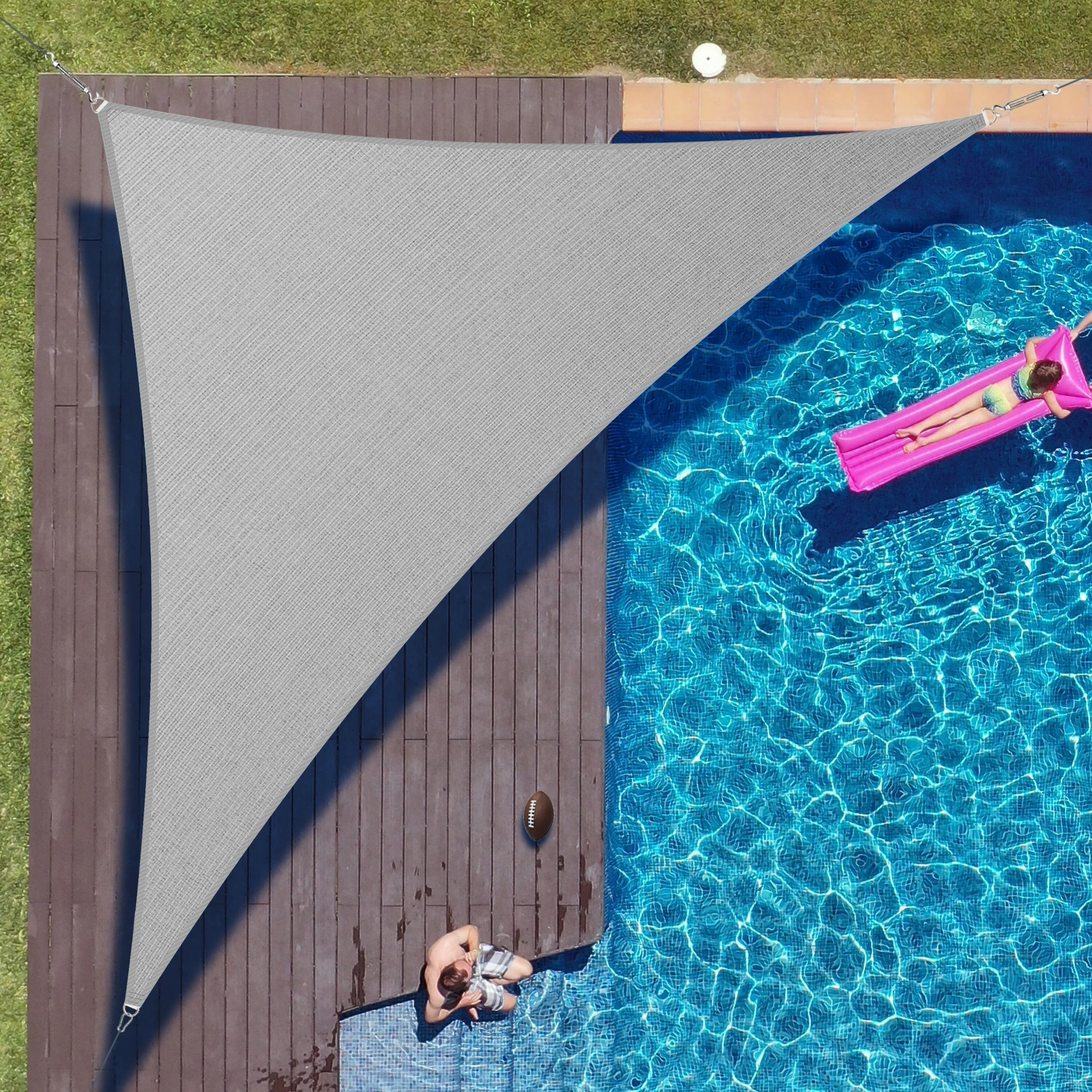 Right Triangle Sun Shade Sail Canopy, Commercial Grade, 7 Sizes, 8 Colors, Hardware Pack Included