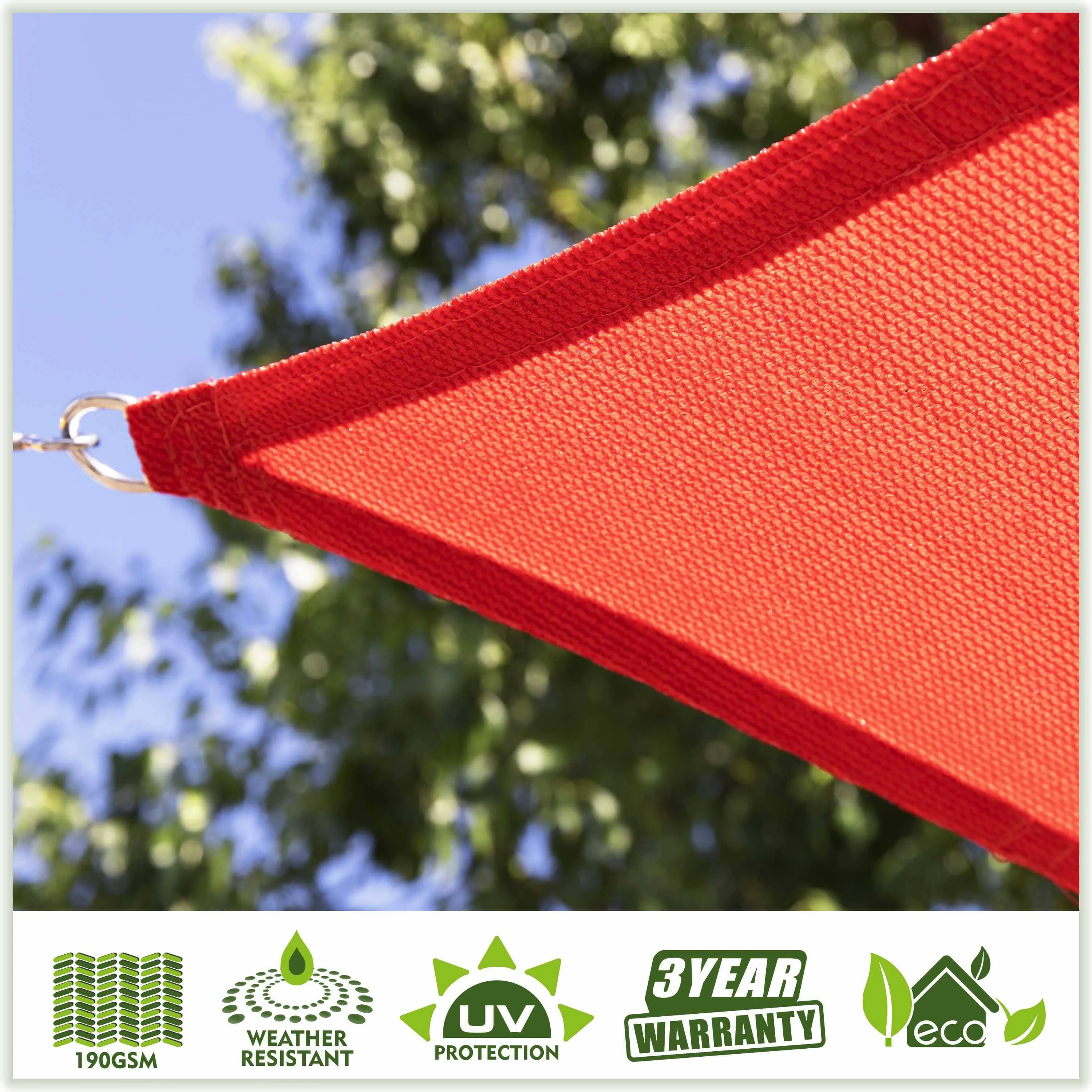 Right Triangle Sun Shade Sail Canopy, Commercial Grade, 7 Sizes, 8 Colors, Hardware Pack Included
