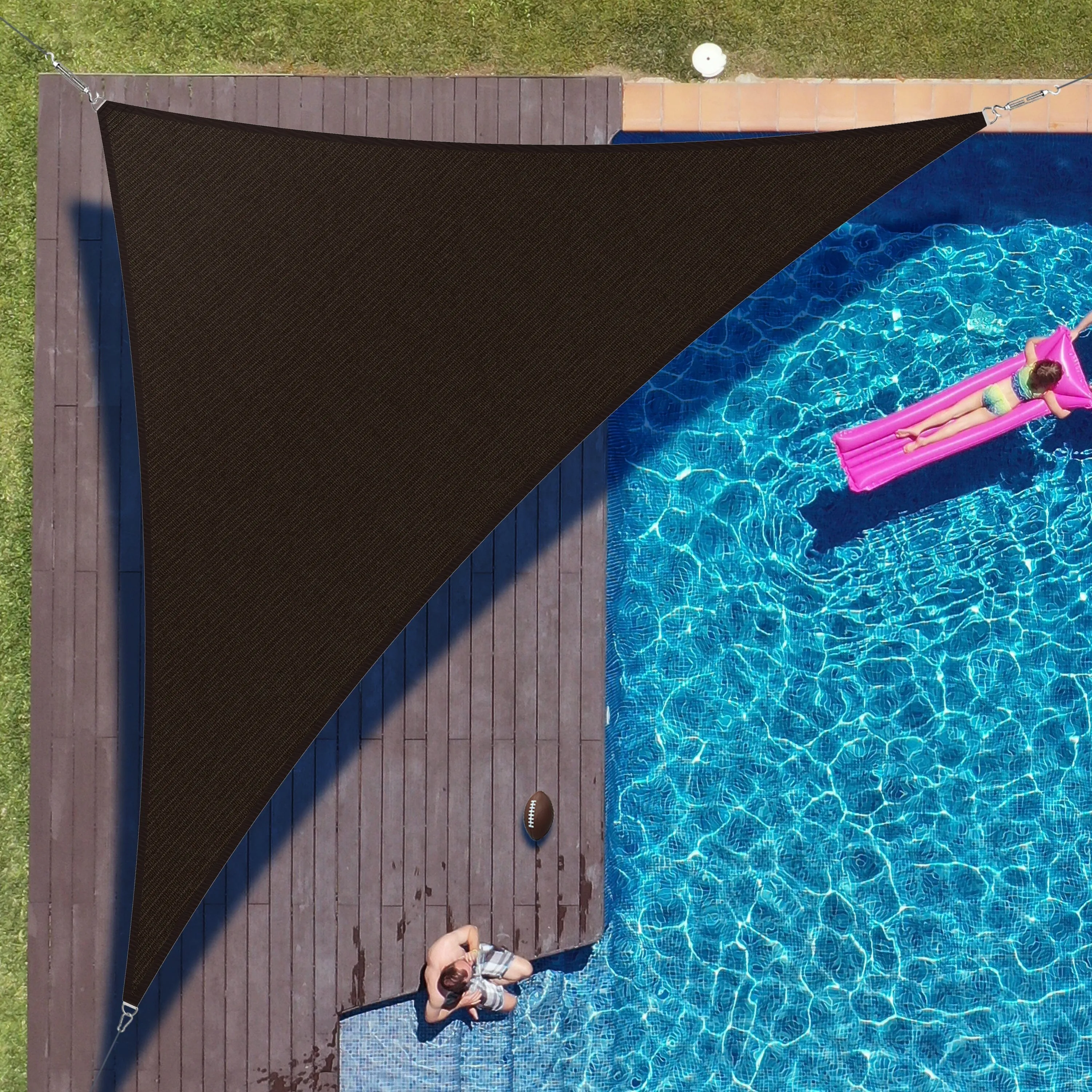 Right Triangle Sun Shade Sail Canopy, Commercial Grade, 7 Sizes, 8 Colors, Hardware Pack Included
