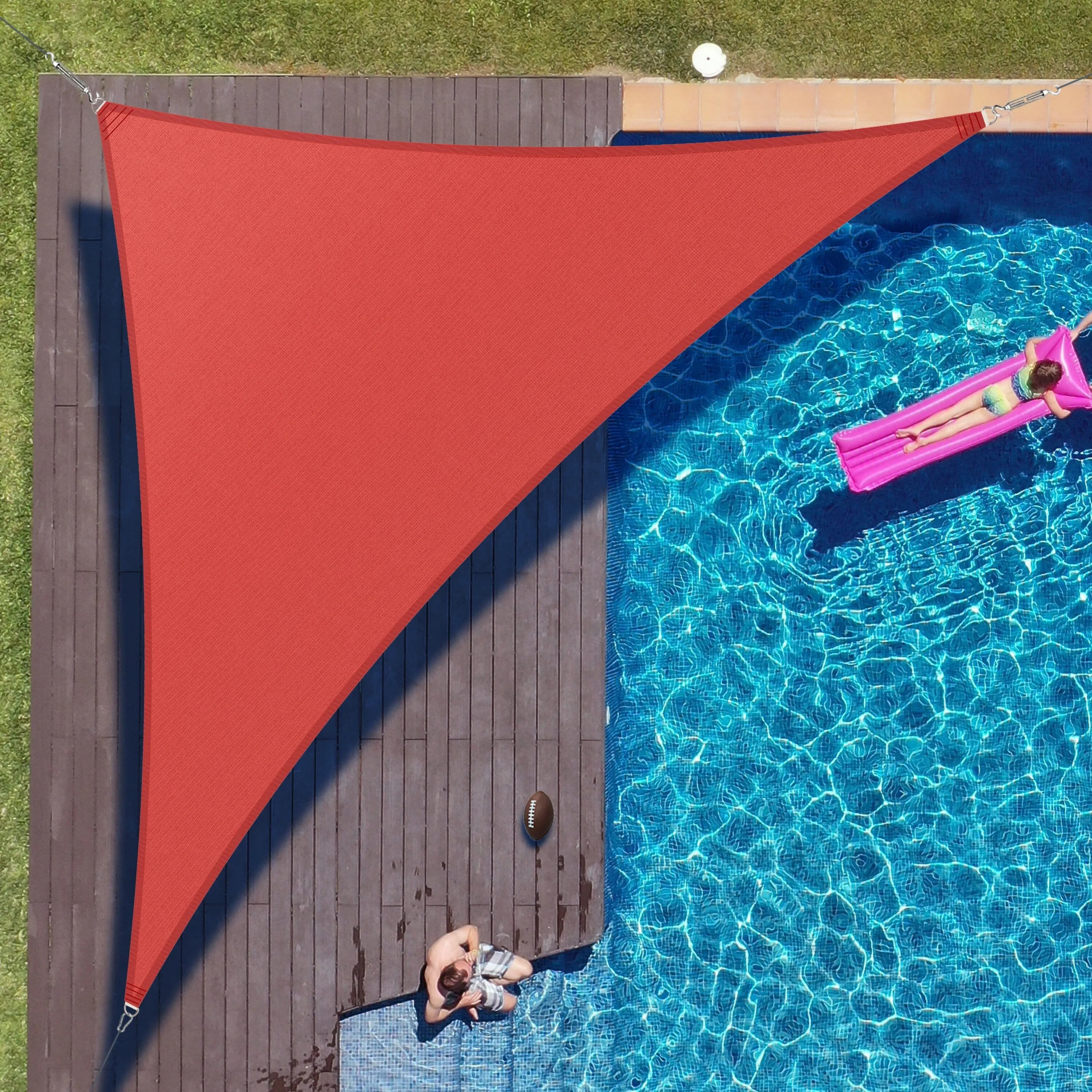 Right Triangle Sun Shade Sail Canopy, Commercial Grade, 7 Sizes, 8 Colors, Hardware Pack Included