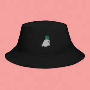 Seductive Daikon Radish Embroidered Bucket Hat