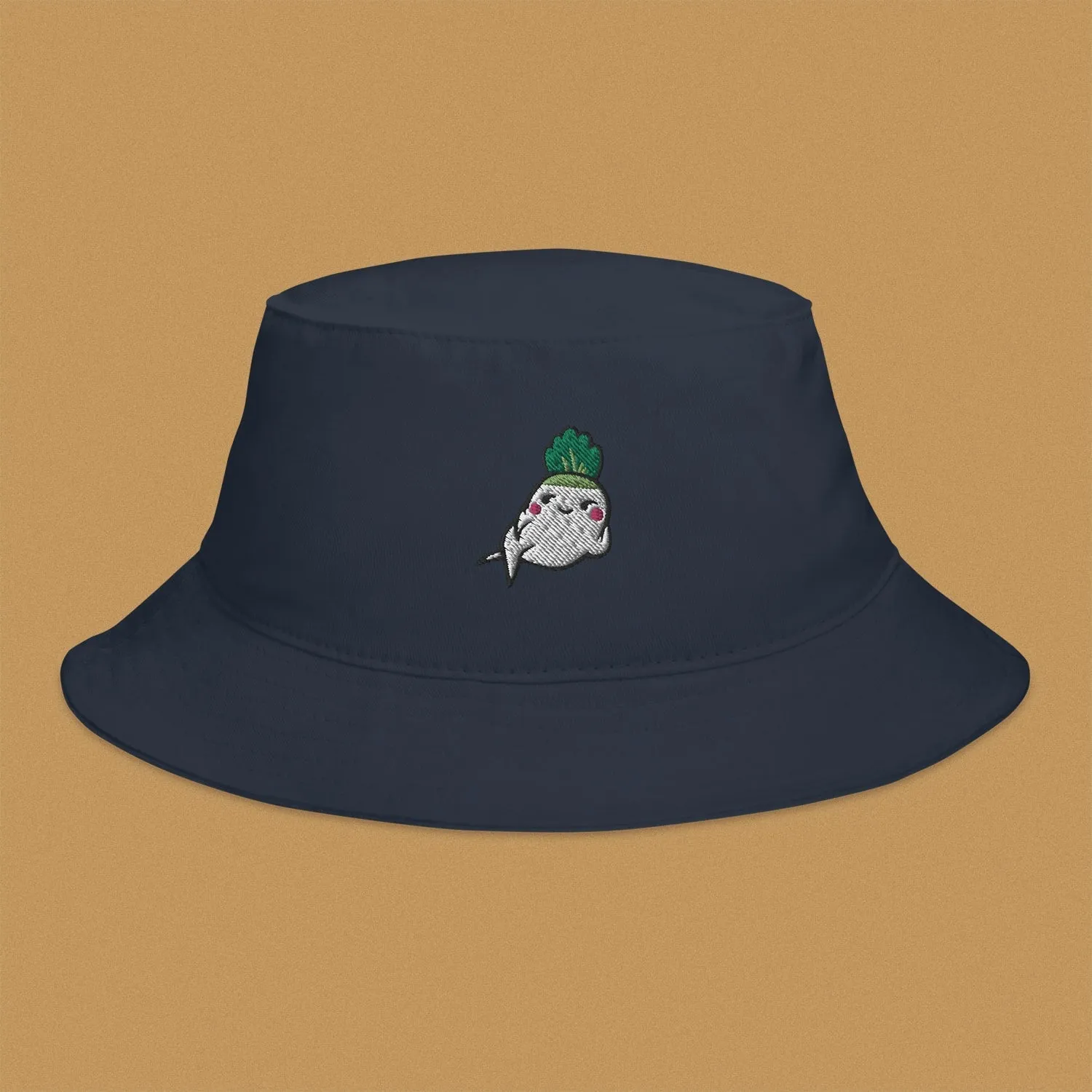 Seductive Daikon Radish Embroidered Bucket Hat