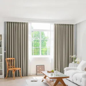 Set of 2 132x250 Blockout Curtains Chenille - Coffee