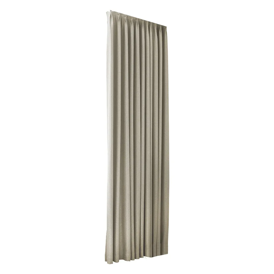 Set of 2 132x250 Blockout Curtains Chenille - Coffee