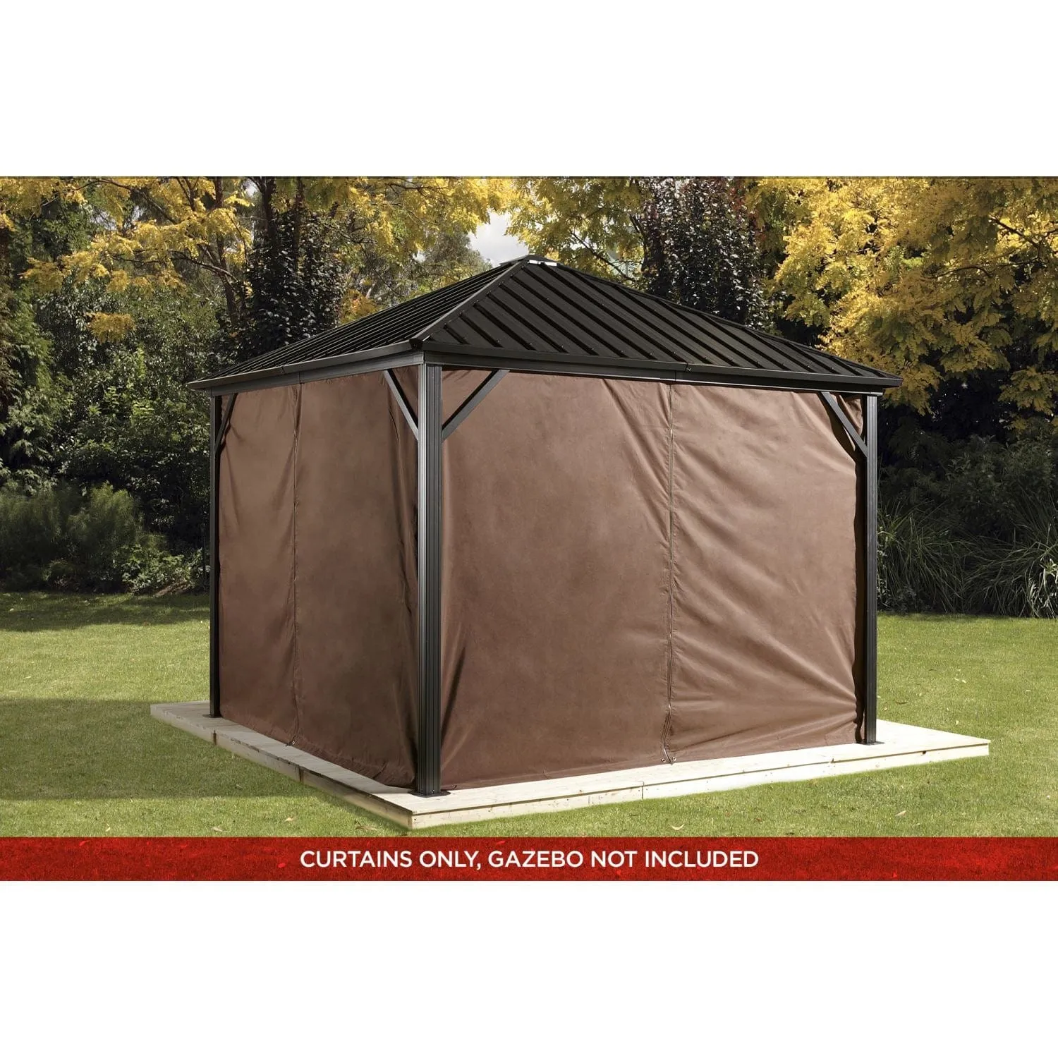 Sojag | Curtains for Dakota 10' x 10' Brown Polyester - Gazebo Not Included