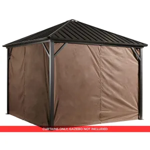 Sojag | Curtains for Dakota 10' x 10' Brown Polyester - Gazebo Not Included