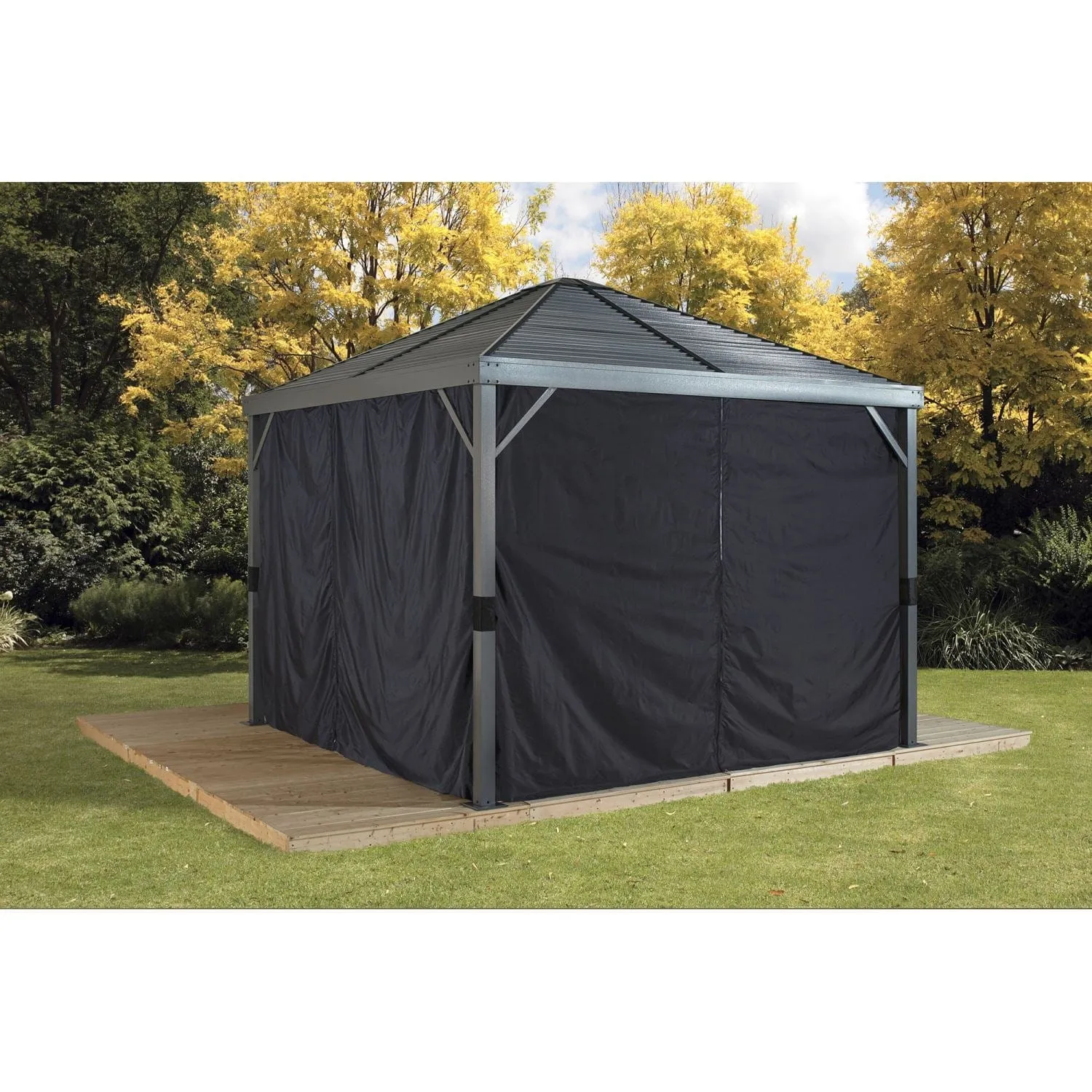 Sojag | Curtains for Sanibel 10' x 10' Black Polyester - Gazebo Not Included